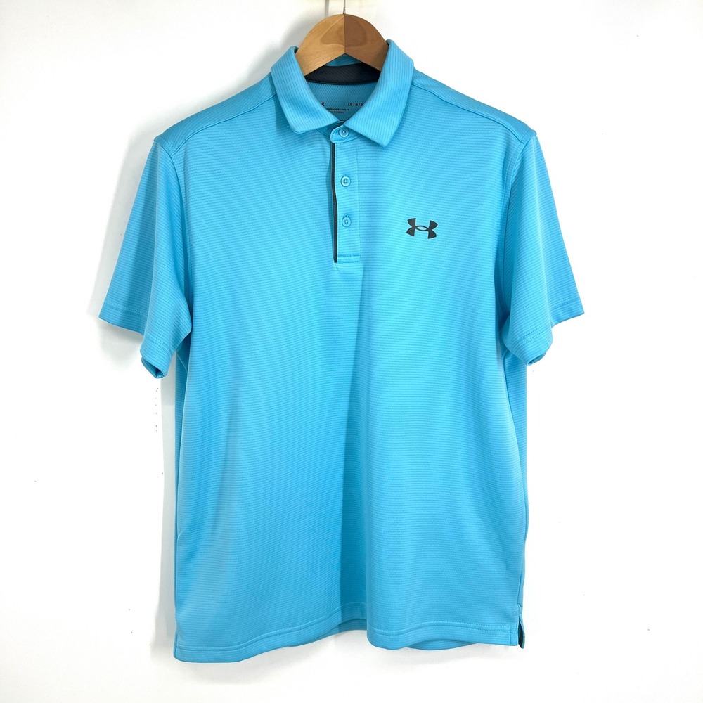 Under Armour Mens Large‎ Blue HeatGear Loose Fit Short Sleeve Golf Polo Shirt